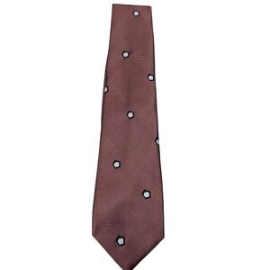 Austin Manor Tie Mens OS Brown Geometric Silk Blend Traditional 3" Wide 56" Long